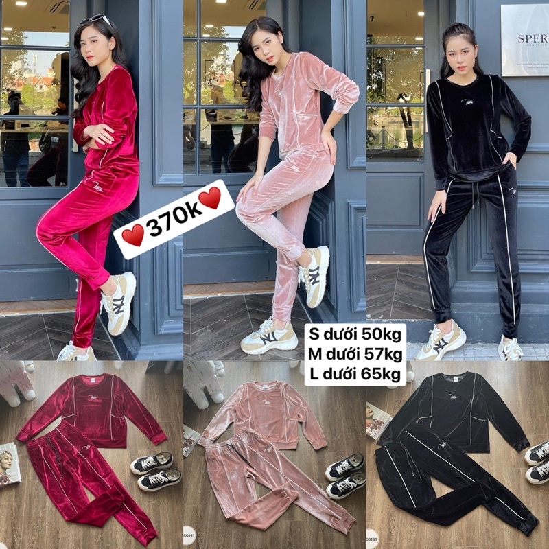 Bán sỉ bộ nhung sọc vnxk cho nữ