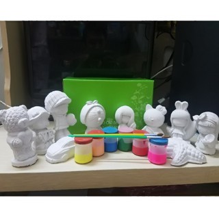 Bộ 10 Tượng Thạch Cao Bát Tràng Dành Cho Bé Tập Tô Sáng Tạo Tư Duy