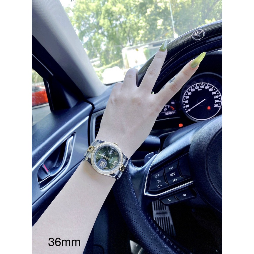 Đồng hồ đeo tay nữ, đồng hồ nữ ROLEX Ngọc Trinh authentic, màu xanh ngọc bảo cực sang chảnh, full hộp cao cấp thời trang
