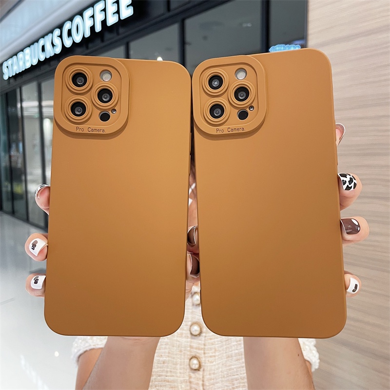 Ốp Điện Thoại Silicon Dẻo Màu Trơn Bảo Vệ Camera Cho iPhone 13 12 11 Pro Max 13Pro 12Pro 11Pro X XS XR 8 7 6 6S Plus