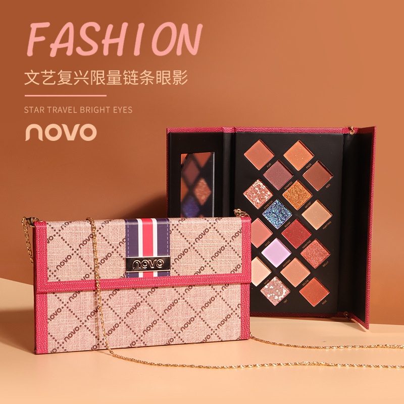 Bảng Phấn Mắt 16 Ô Màu Nhũ Lì Dạng Túi Xách NOVO Bag Eye Shadow No.5309