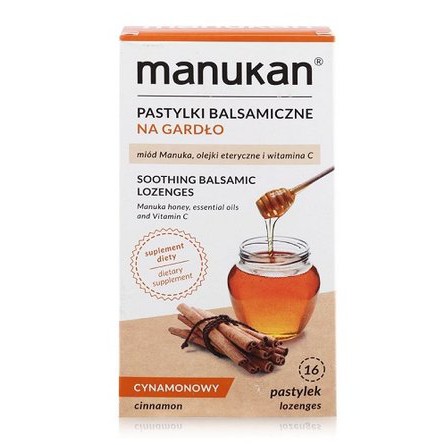 Viên Ngậm Giảm Họ, Đau Rát Cổ Họng Manukan Cinnamon Vị Quế 16 Viên - 0304598