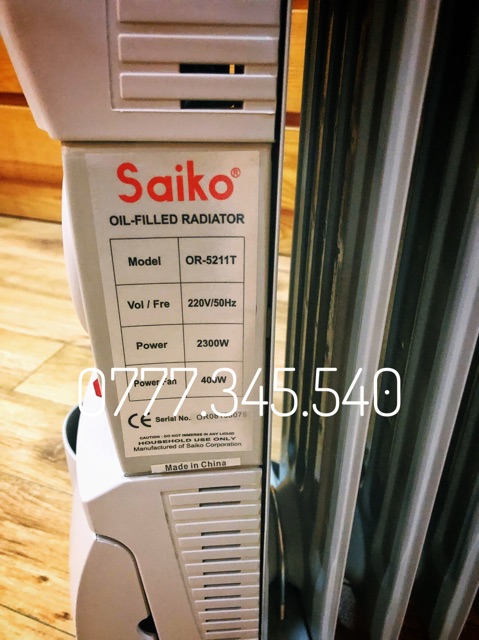 Máy sưởi dầu Saiko OR-5211T (Hình ảnh thật)