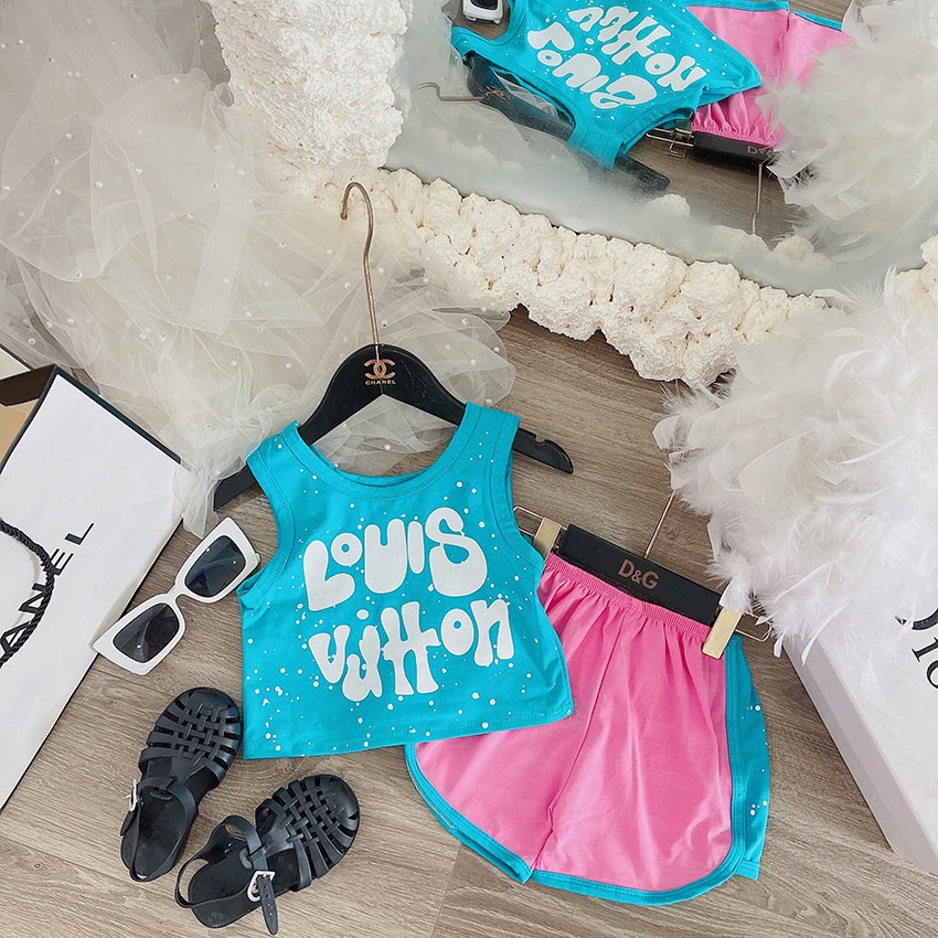 Bộ Quần Áo Trẻ Em 3 Lỗ Luôn Luôn Vui Tươi Vải Cotton Dễ Thương Cho Bé Gái Từ 7-19kg Mã BL27