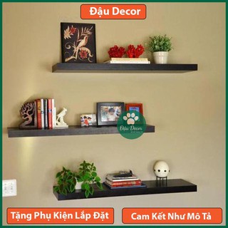 Set 3 Kệ Gỗ MDF Chống Ẩm Kích Thước 40*15*1,6cm Đã Đục Lỗ, Tặng Kèm Phụ Kiện Lắp Đặt