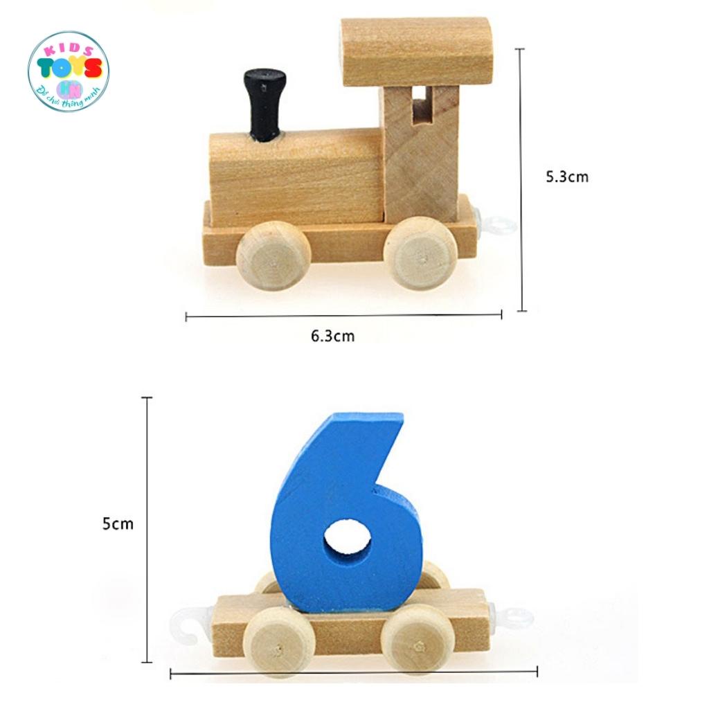 Đồ Chơi Gỗ Lắp Ráp Đoàn Tàu Kéo Số Bằng Gỗ - Đồ Chơi Phát Triển Trí Tuệ Cho Bé Học Số Đếm, Màu Sắc