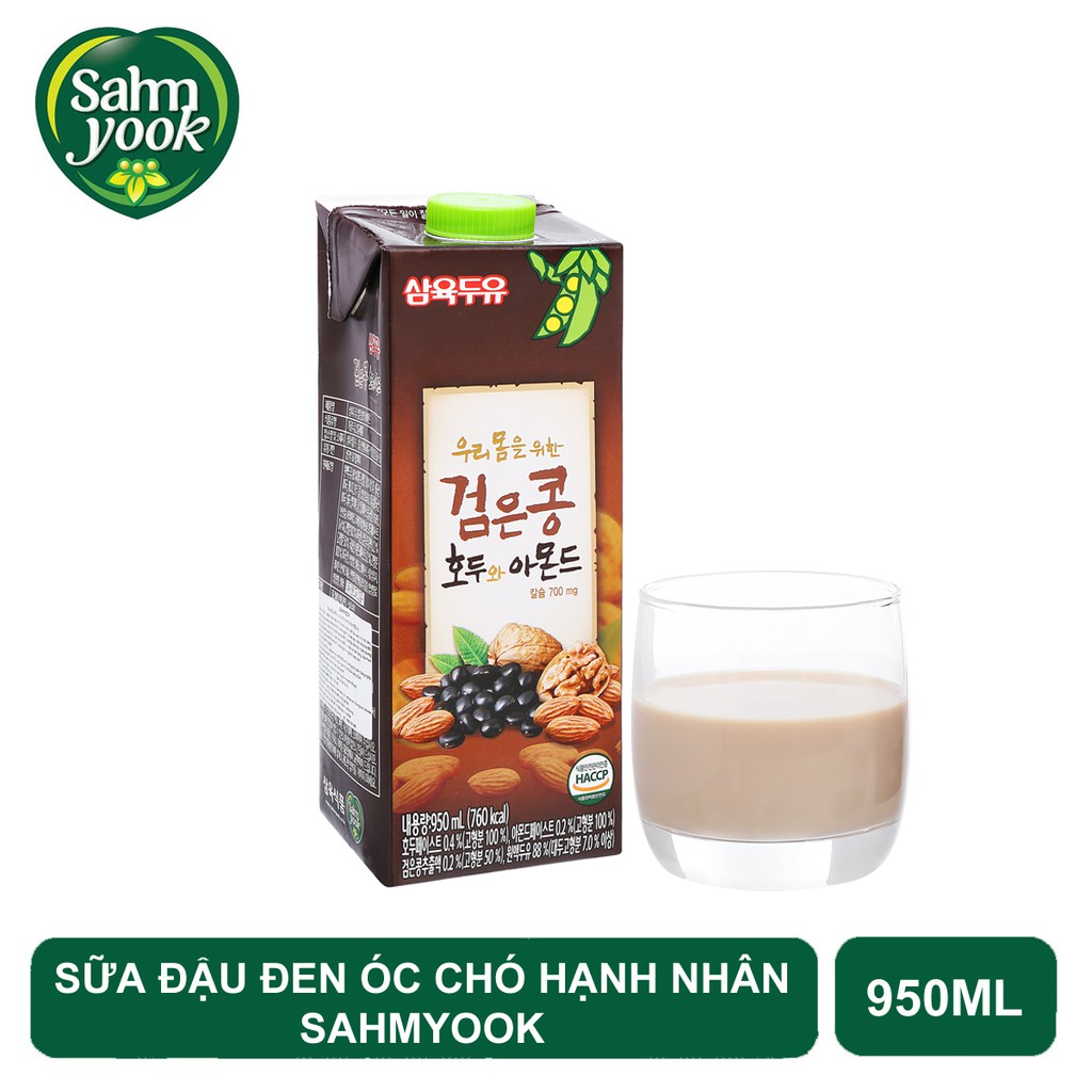 SỮA ĐẬU ĐEN ÓC CHÓ HẠNH NHÂN SAHMYOOK FOODS 950ML