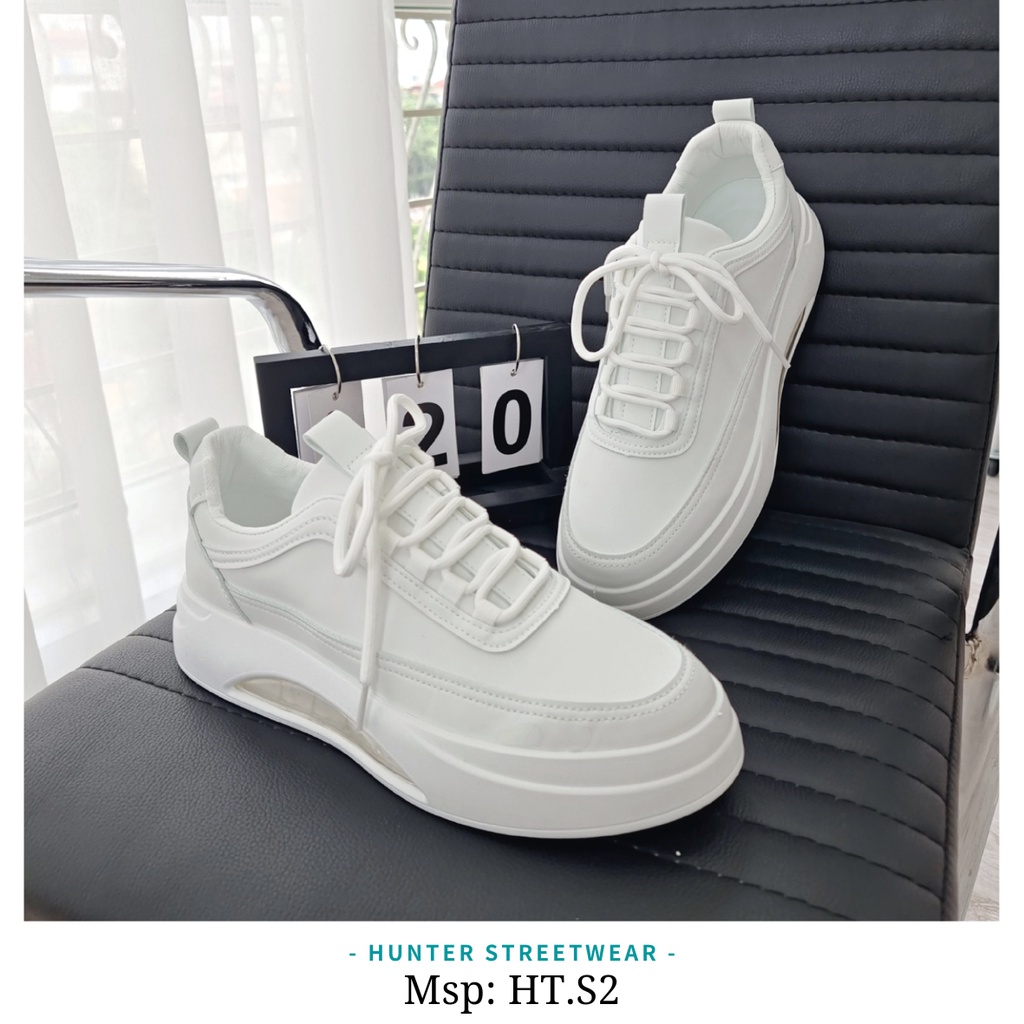 Giày Da Nam Full Trắng - Size 39-44 - Đế cao su 4cm siêu mềm  - HÌNH TỰ QUAY CHỤP