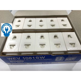 Ổ cắm đơn Panasonic Wide WEV1081SW có màn che màu Trắng- Hàng Chính Hãng