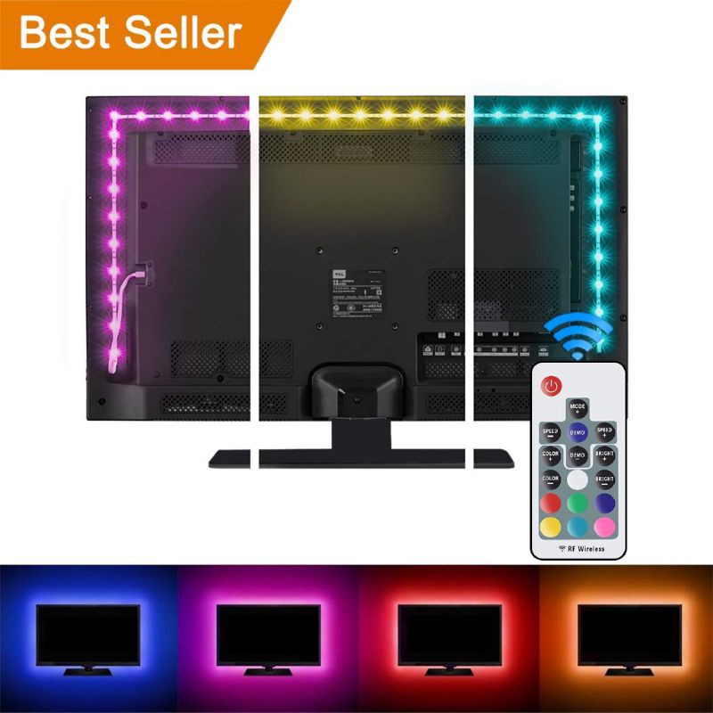 Hót  mẫu 2020 Dây đèn LED trang trí 5V 5050 màu RGB kèm điều khiển từ xa 17 phím