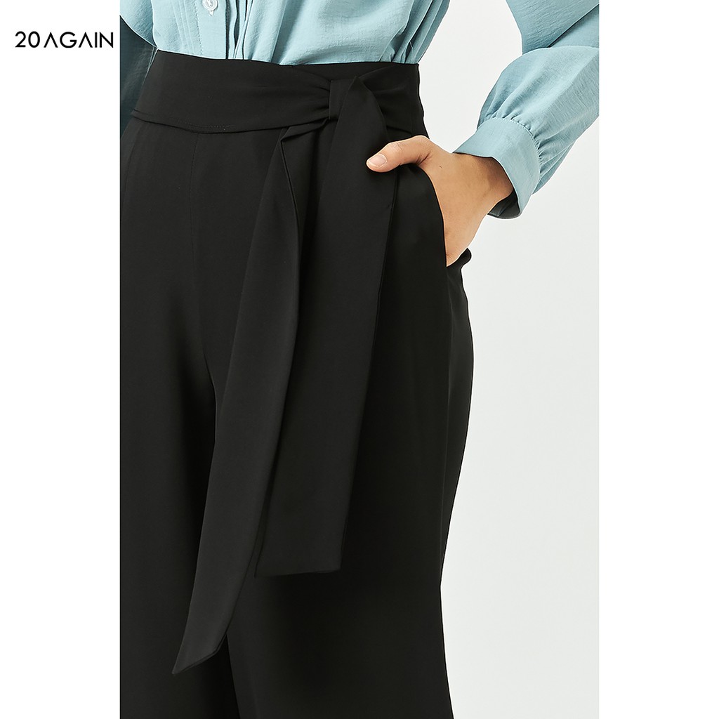 [Mã WABR20AG15 giảm 10% đơn 99K] Quần ống rộng cạp nơ 20AGAIN, hàng thiết kế công sở, tôn dáng QAA1650