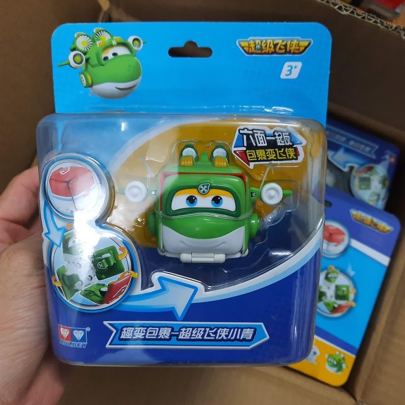 Hộp biến hình Super wings Mira rái cá , paul cảnh sát, Donnie, Dizzy đồ chơi trẻ em đội bay siêu đẳng