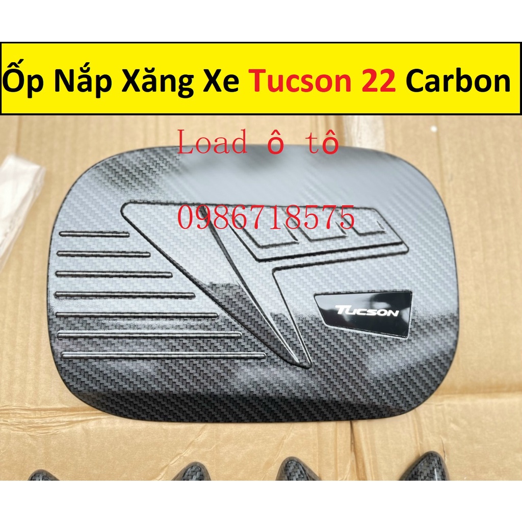 Ốp Tay Nắm, Hõm Cửa, Nắp Xăng Xe Huyndai Tucson 2022-23 Mẫu Vân Carbon Cao Cấp
