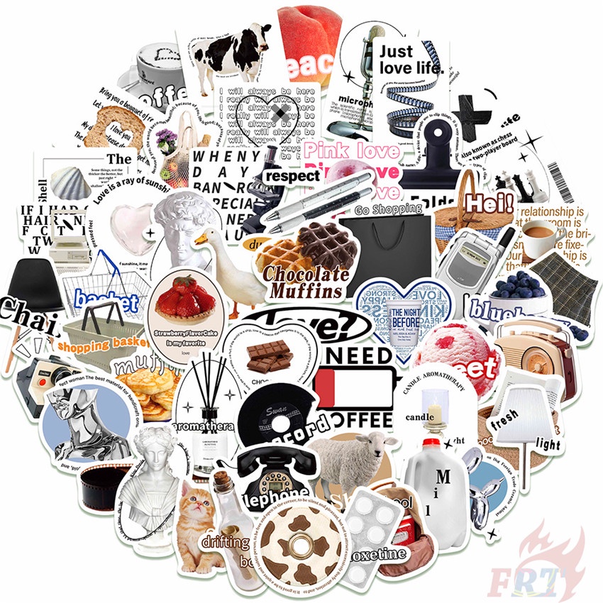 ❉ Nordic Classical Black &amp; White Style Series 02 Stickers ❉ 55Pcs/Set Fashion DIY Waterproof Decals Doodle Stickers