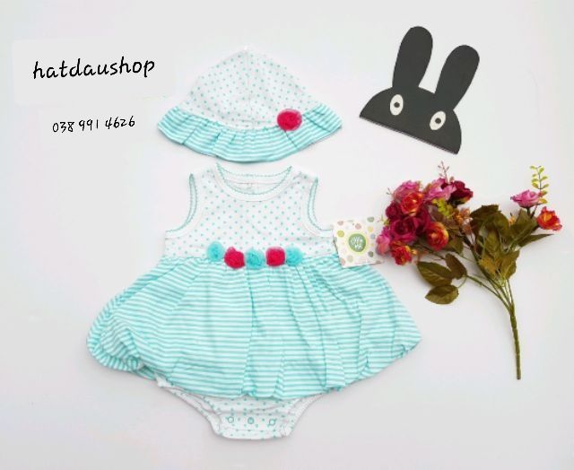 Váy kèm mũ Little Me xuất dư xịn