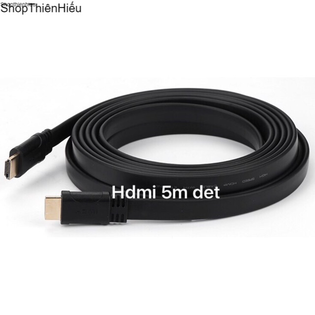 Dây Cáp HDMI 5m dẹt đen-Dây cáp kết nối cổng HDMI 2 đầu tốt chống nhiễu xịn chất lượng cao giá rẻ