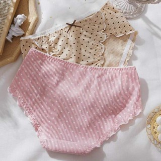 Quần lót nữ cotton tinh khiết chấm bi quần giữa eo Quần sịp dễ thương Nhật Bản