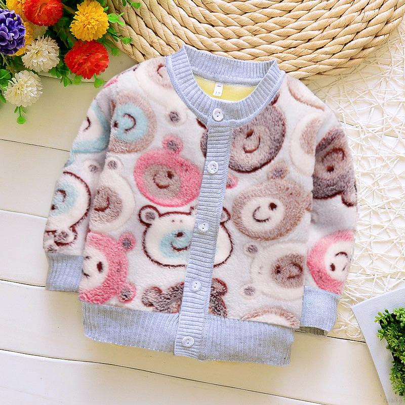 Áo Khoác Cardigan Dệt Kim Tay Dài Giữ Ấm Cho Bé 1-3 Tuổi