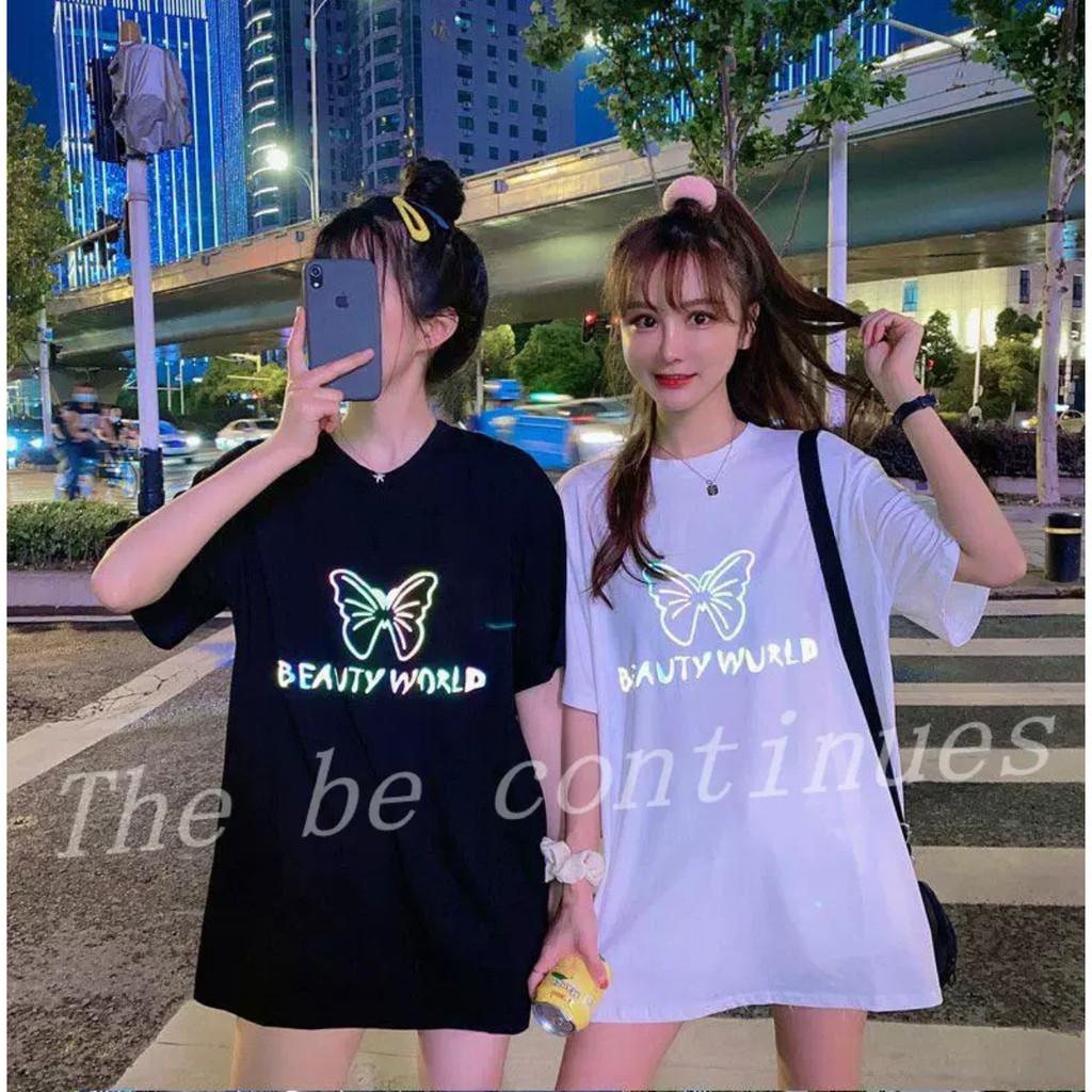 Áo thun Stee Phản quang 7 màu BUTTERFLY BEAUTY WORLD Unisex
