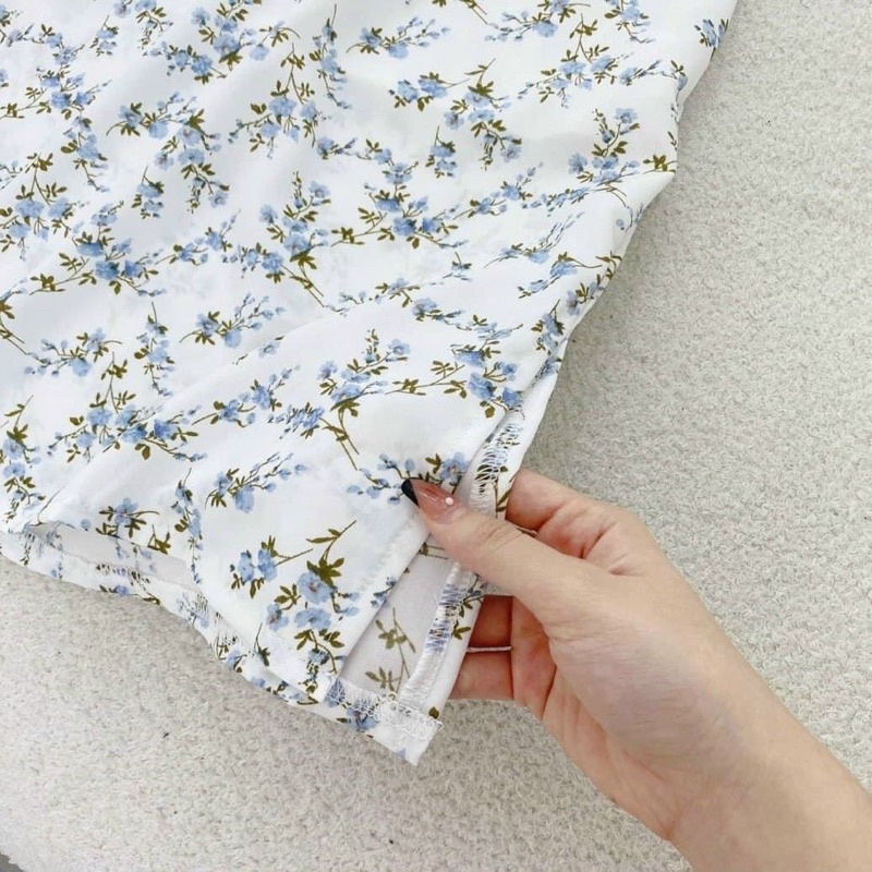 Đầm dây hoa nhí kèm khoác xanh - Chitchitstore