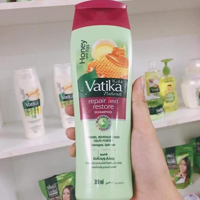 Dầu gội Vatika Naturals Repair &amp; Restore Shampoo phục hồi tóc khô, hư tổn, chẻ ngọn