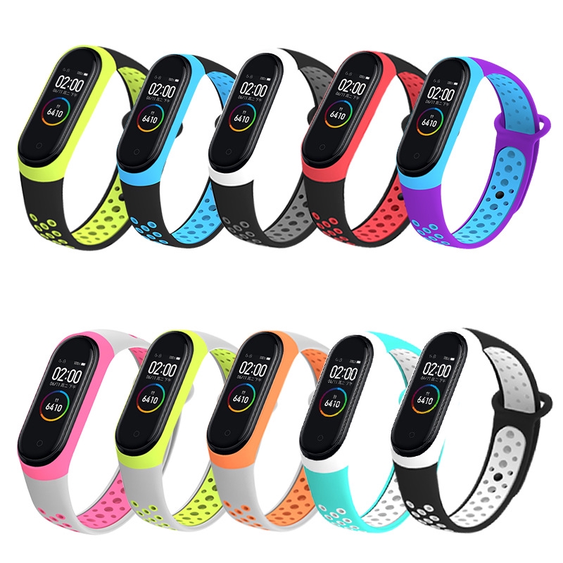 Dây Đeo Thay Thế Chất Liệu Silicon Màu Trơn Cho Mi Band 4/3wr