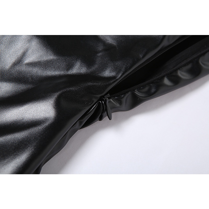 DUNEA Đầm Da PU Hở Vai Quyến Rũ Thời Trang Cho Nữ