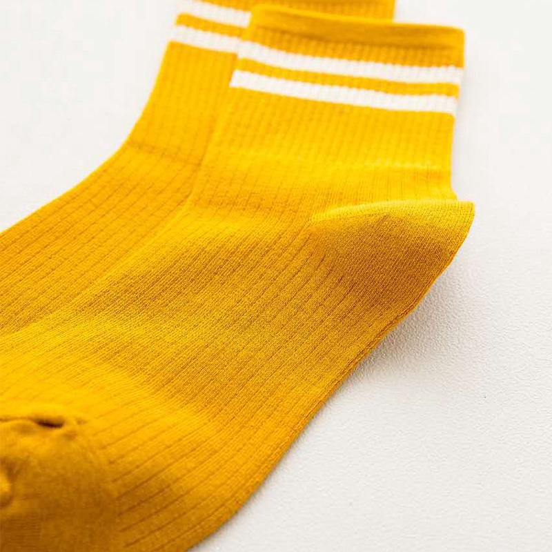 Vớ cotton trơn kẻ sọc thời trang mềm mại cá tính cho nữ kiểu Hàn Quốc