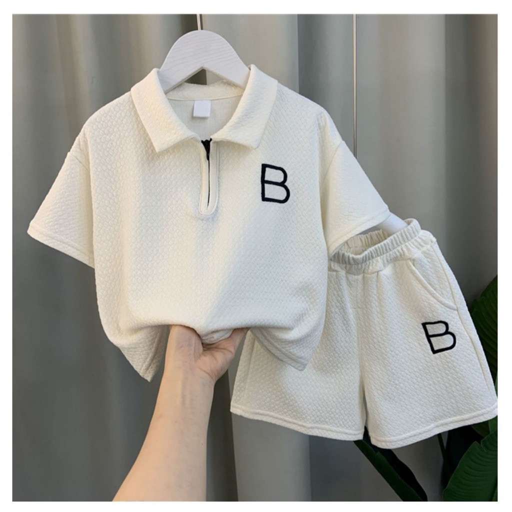 [Bán Chạy] Set Áo Thun polo Tay Ngắn Và Quần Ngắn Thời Trang Đẹp Trai Phong Cách Đường Phố Cá Tính Cho Bé Trai