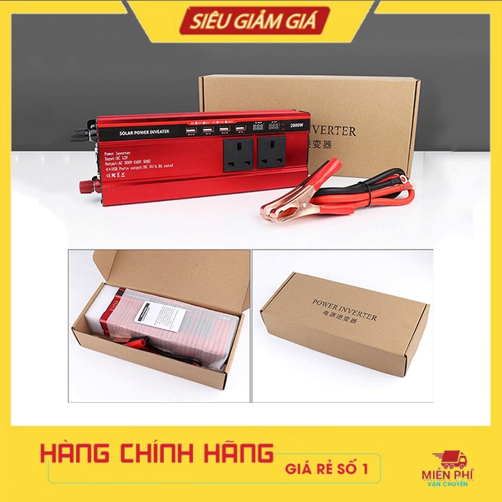 Bộ kích điện- chuyển đổi điện 12V thành 220V-2000W