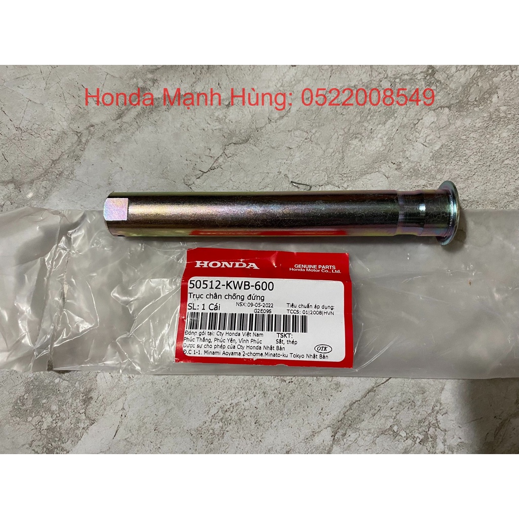 Trục chân chống chính - cốt chân chống đứng HONDA WAVE S110, RS110, RSX110 năm 2009. 50512KWB600