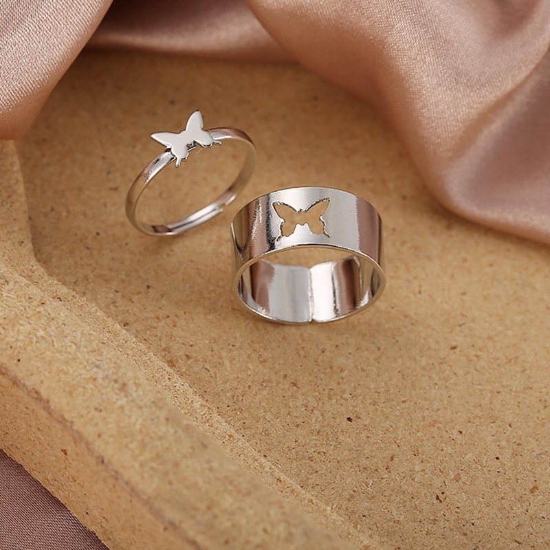 Set 2 Nhẫn Hình Bướm Thời Trang Cho Nữ