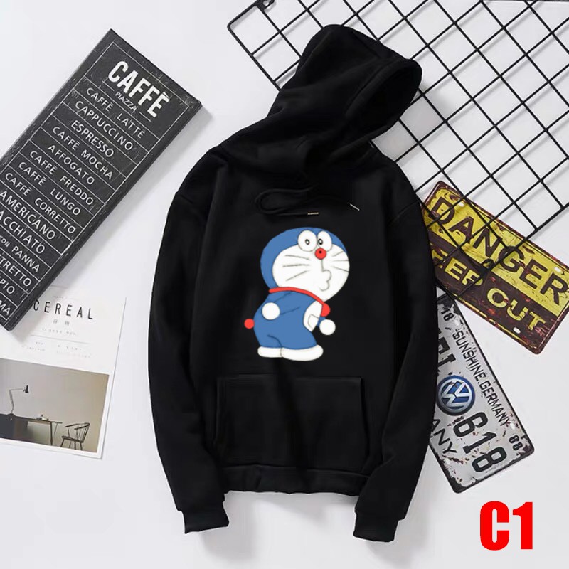 Áo Hoodie Nam Dài Tay ⚡ FREESHIP ⚡  Áo khoác hoodie nam Có Mũ Trùm Túi Bụng Họa Tiết Doremon