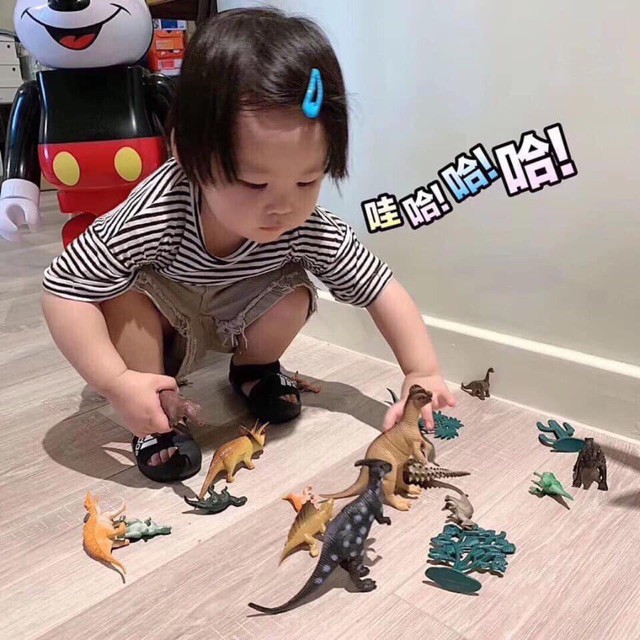 Bộ 32CT đồ chơi mô hình công viên khủng long kiếm ăn cho bé (26 con khủng long lớn nhỏ + phụ kiện) - New4all