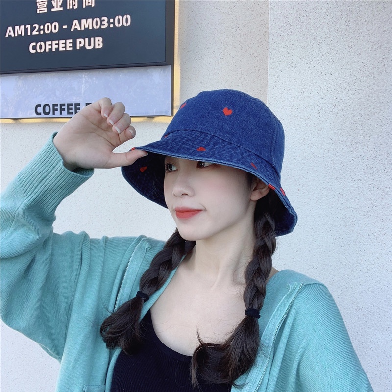 Mũ Cao Bồi Màu Xanh Dương Che Nắng Mùa Xuân Hè Dễ Thương Cho Nữ Sinh