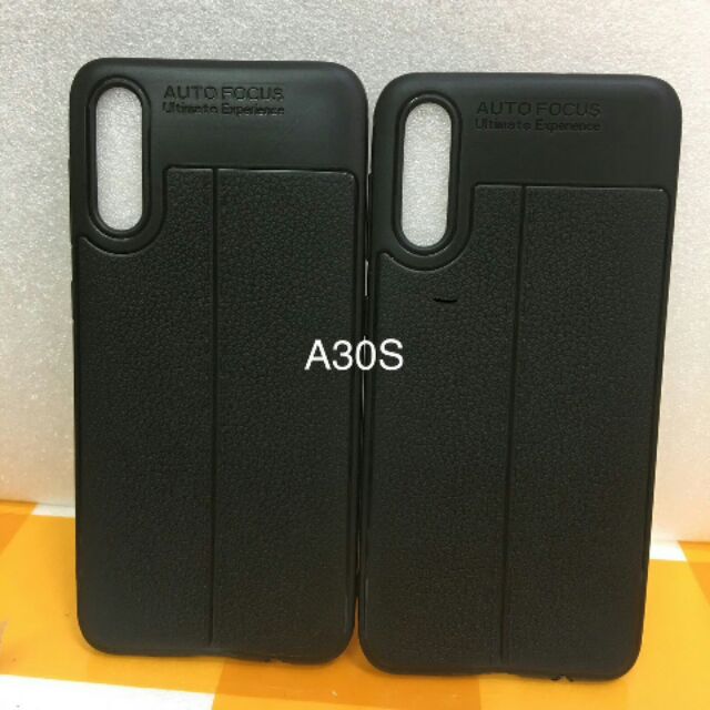 Ốp lưng silicon Galaxy A30S giả da, chống sốc Auto Focus