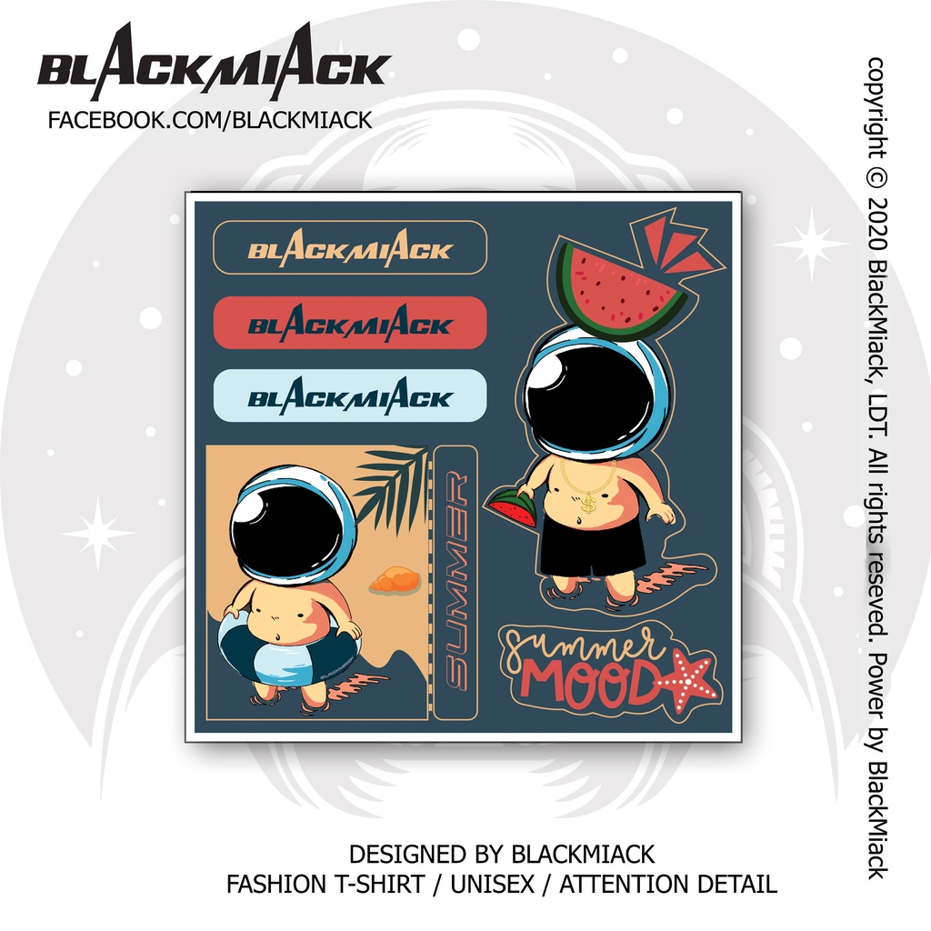 Sticker Phi Hành Gia chống nước dán Trang Trí laptop, điện thoại, đàn guitar, mũ bảo hiểm, vali - BlackMiack
