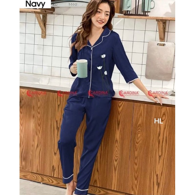 Bộ Pyjama In Hoa Siêu Xinh - Hàng thiết kế
