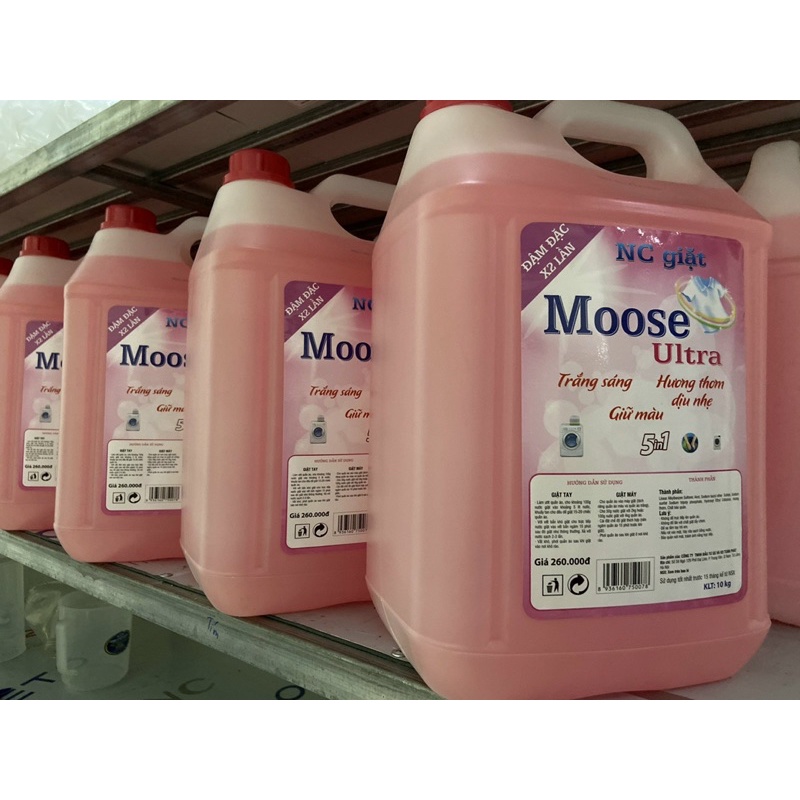 Nước giặt Moose hồng 10kg - chuyên dụng cho giặt là