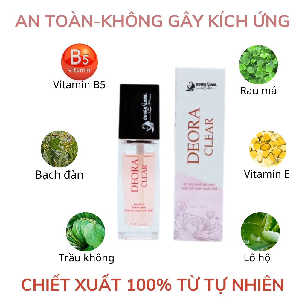 [Combo 2 lọ+Tặng Bánh Xà Bông ]Xịt Khử Mùi  Deora Clear,Loại Bỏ Hôi Nách, Thâm Nách, Ra Mồ Hôi Nách Ngay Sau 1 Tuần 50ml