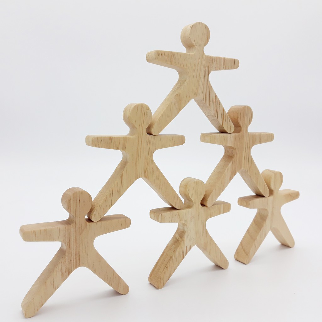 Đồ chơi gỗ xếp chồng cân bằng (bộ 12 người)-Đồ chơi gỗ LAZIN-Đồ chơi gỗ an toàn