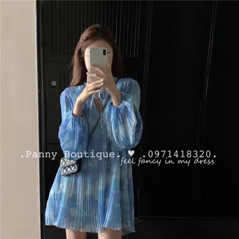 Đầm hoa xanh dáng suông xinh xinh, style ulzzang Hàn Quốc 🌻 Panny Boutique 🌻