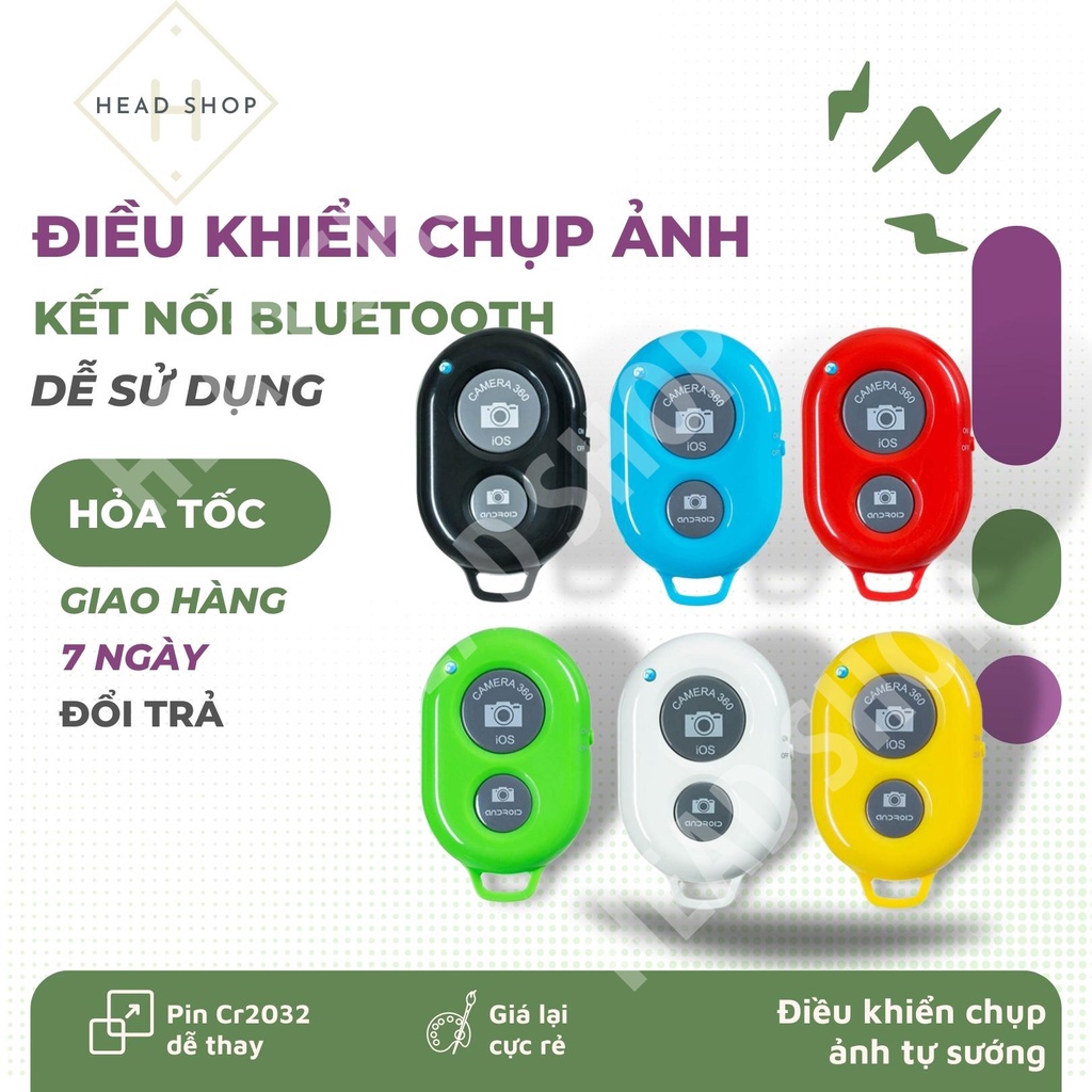 Remote Bluetooth chụp hình tự sướng màu ngẫu nhiên HEAD SHOP