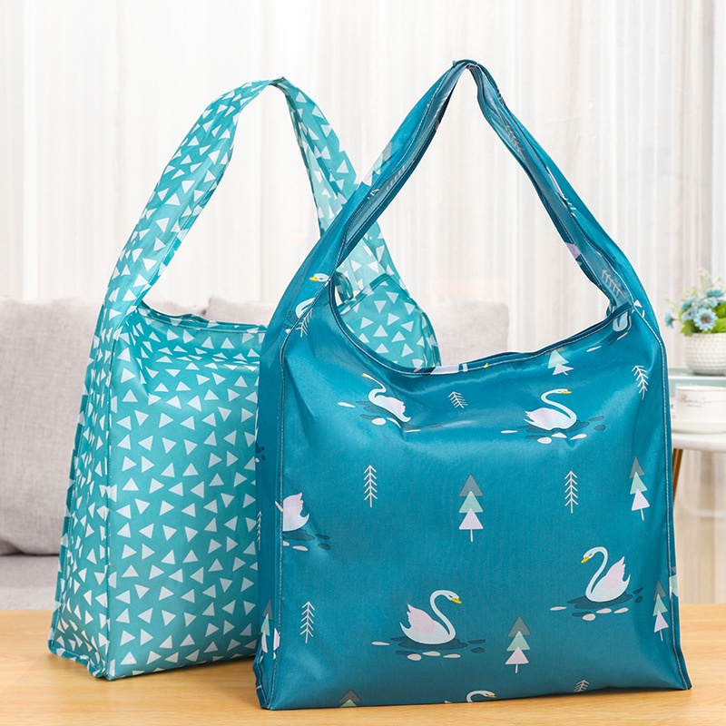 Túi mua sắm đi siêu thị TAILI bằng vải oxford dày gấp gọn thân thiện với môi trường cỡ lớn 210D có thể mang theo