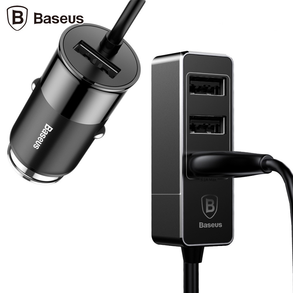 Bộ Sạc Đa Năng Dùng Cho Xe Hơi Baseus Lv111 (5.5a, 4 Port Usb, Cáp Dài 1.5m) Dùng Cho Cả Ghế Trước Và Sau Xe Hiện Đại