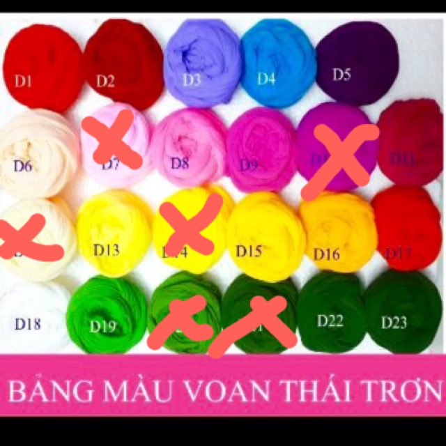 Voan Nhật 1 màu [vải voan đẹp] - 17k/cuộn/3 sợi