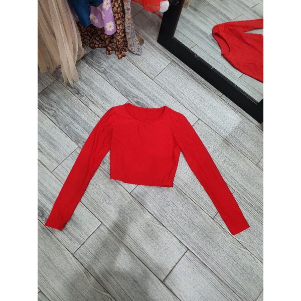 Áo bơi bikini dài tay size S màu đỏ thanh lý dọn kho