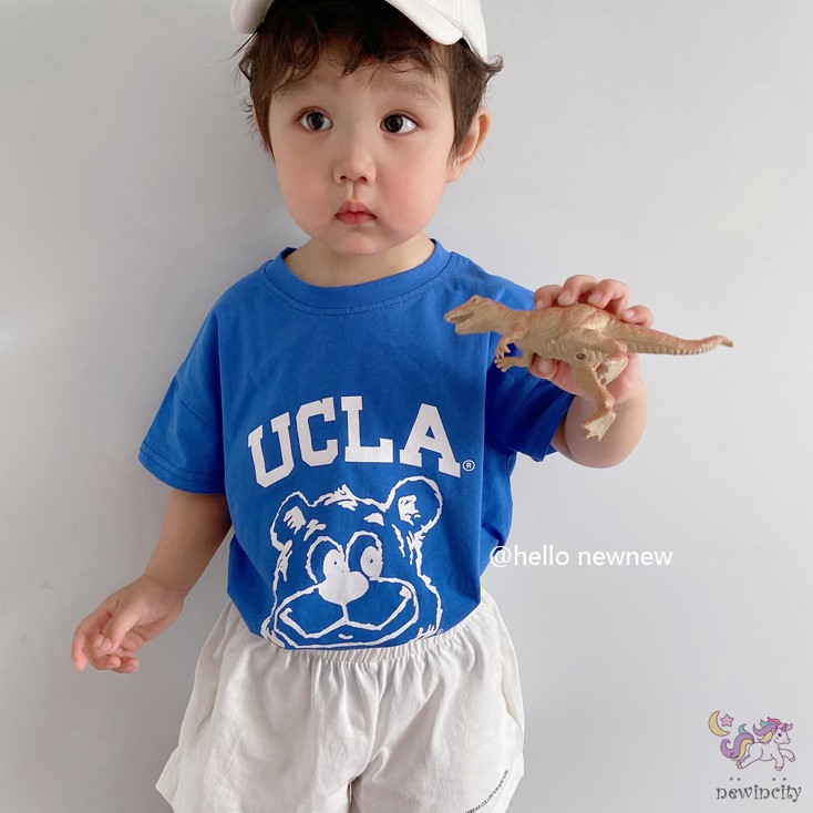 Áo thun ngắn tay họa tiết hoạt hình và quần short thời trang hàn quốc dành cho bé