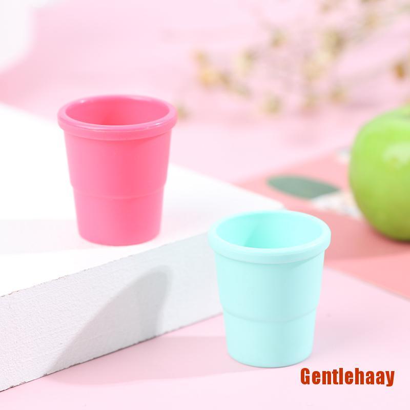 gentlehaay 2Pcs Dollhouse Miniature Bonsai Colorful Flower Pot Model Doll House De