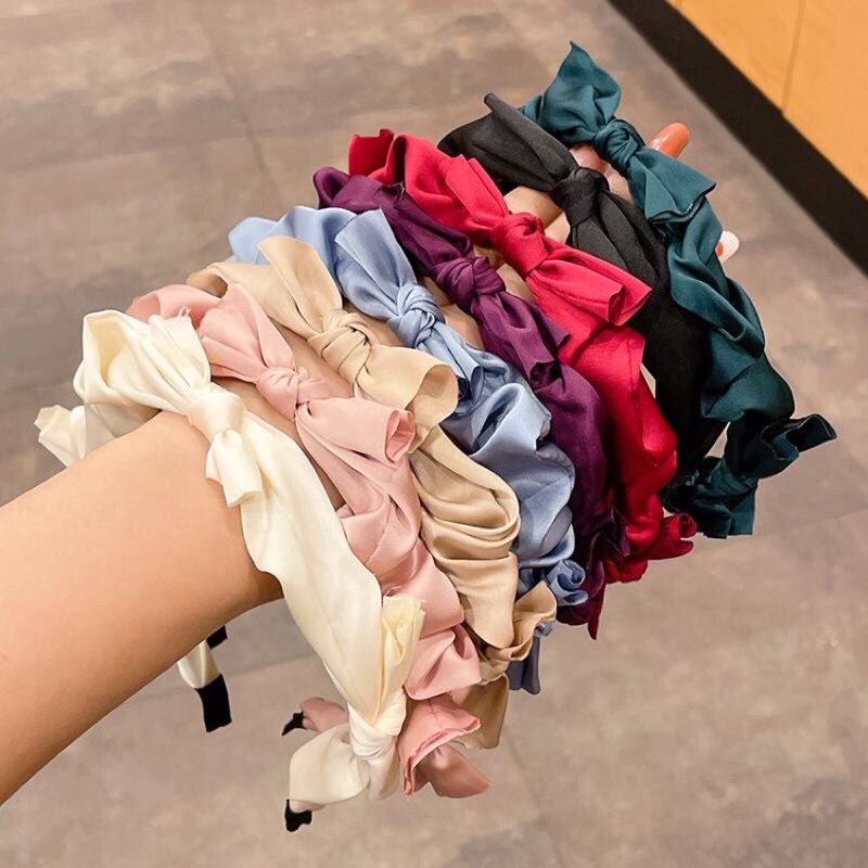 bờm tóc xếp ly hình nơ siêu xinh dành cho những cô nàng dễ thương